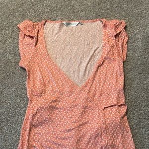 Topshop Pink Floral Wrap Dress - Size 6